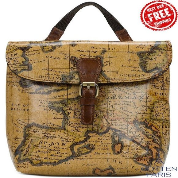 Patricia Nash Vatoni Small Printed Leather Backpack European Map Women\'s Bag main image 4
